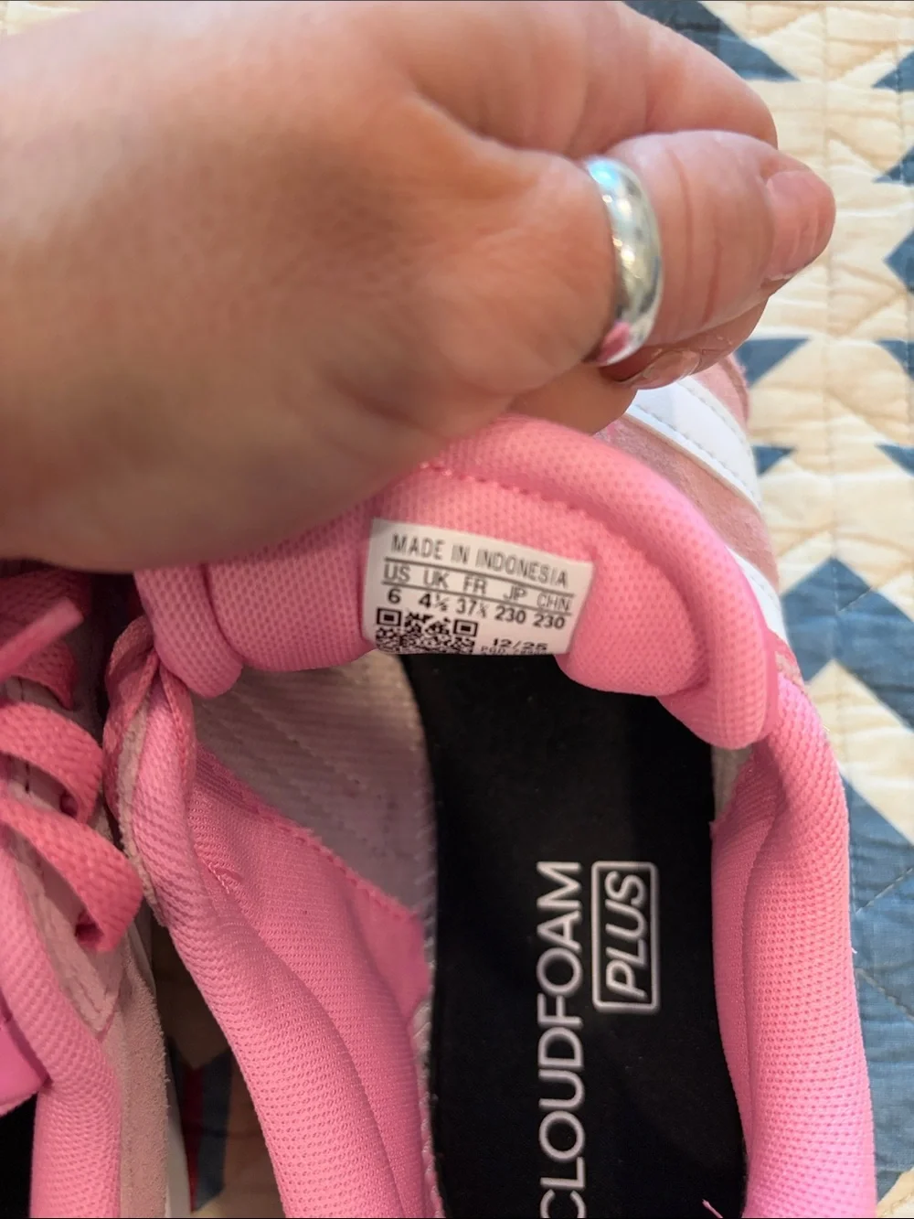Adidas cloudfoam plus Pink Suede Women's Low-Top Sneakers size 6
